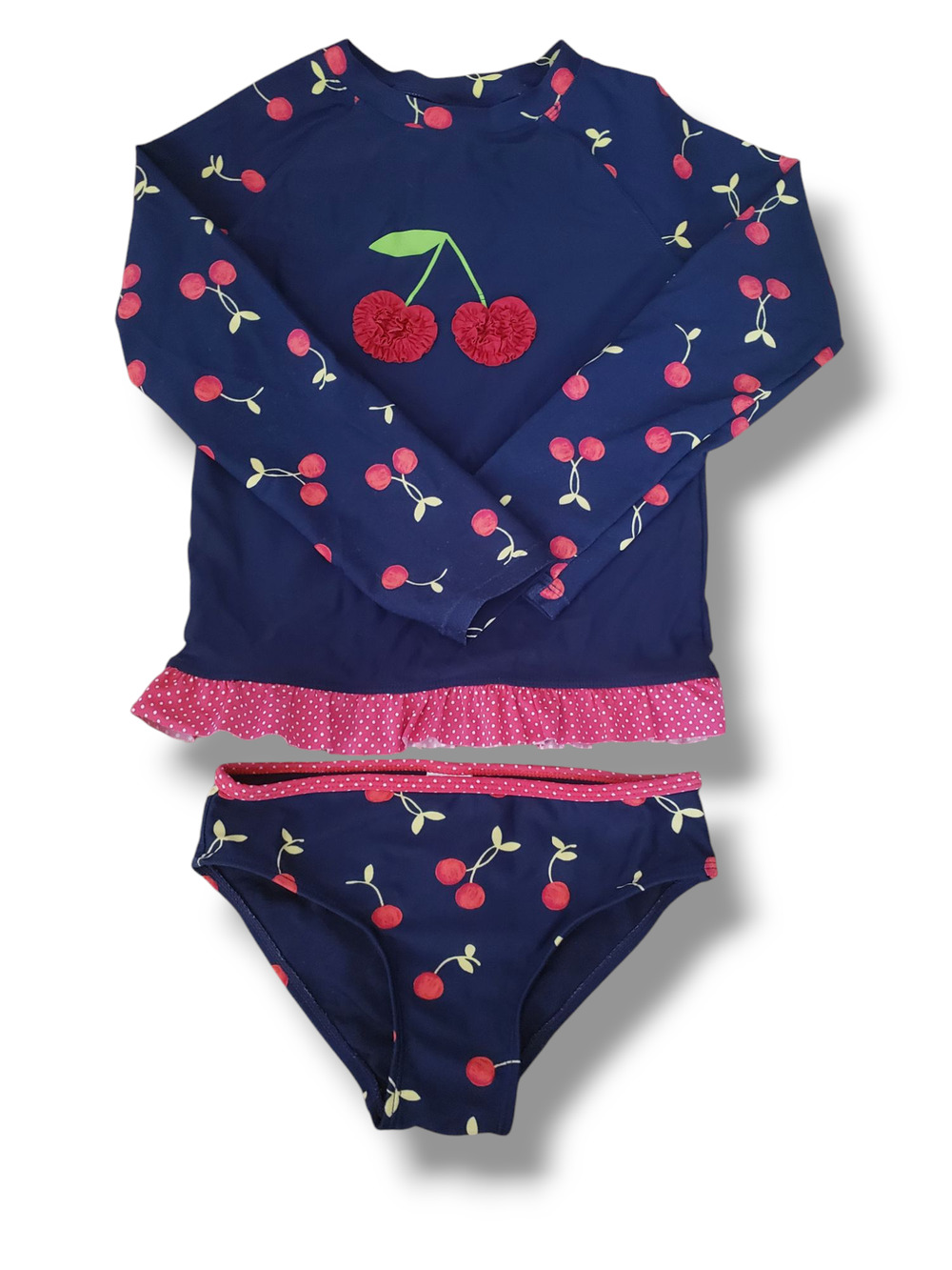 Gymboree Girls 6 Rashguard Swimsuit Very Cherry